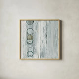Whitewashed Emerald I by Chris Paschke. Shown in a natural wood glass frame for a timeless modern aesthetic. Available as an archival giclee rolled canvas, fine art paper, or poster print. SKU 85035a.