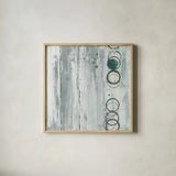 Whitewashed Emerald II by Chris Paschke. Shown in a natural wood glass frame for a timeless modern aesthetic. Available as an archival giclee rolled canvas, fine art paper, or poster print. SKU 85036a.