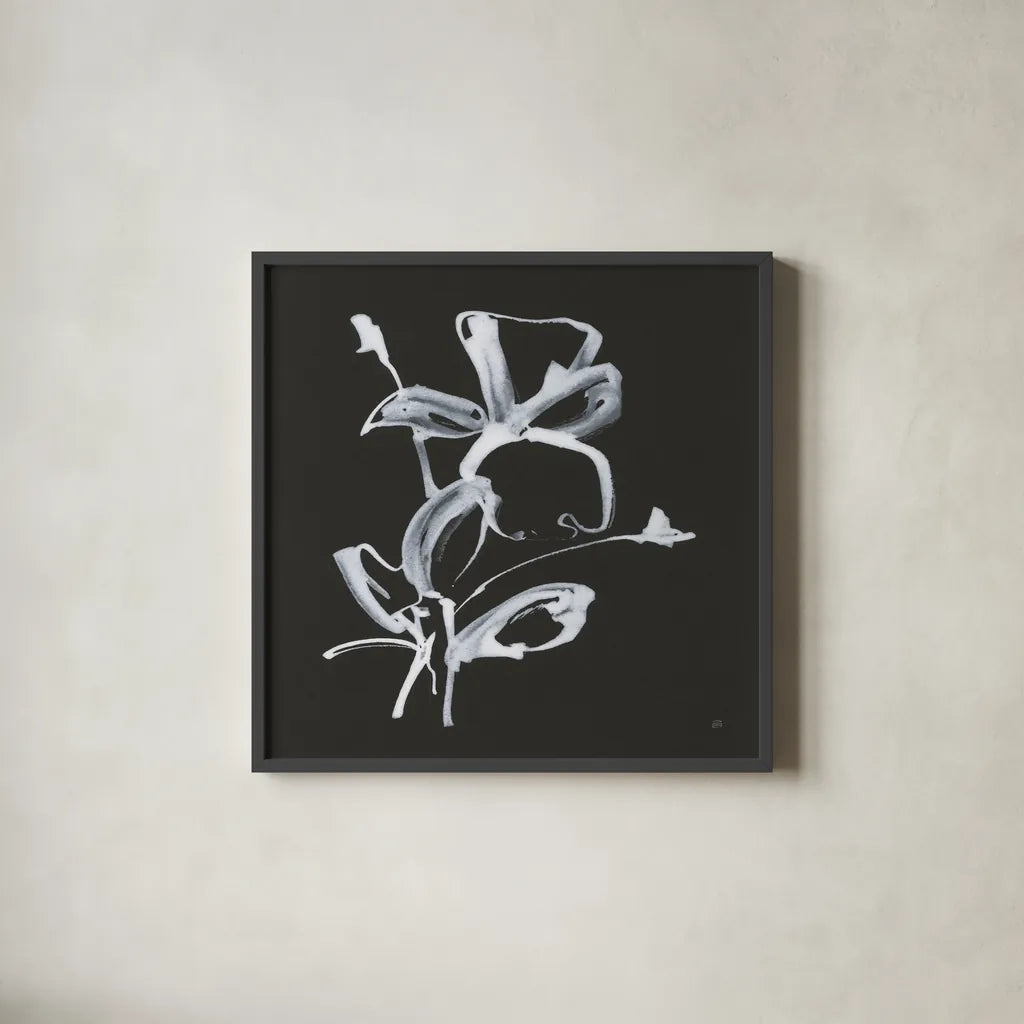 Wildflowers II by Chris Paschke. Shown in a sleek black glass frame for a contemporary gallery look. Available as an archival giclee rolled canvas, fine art paper, or poster print. SKU 73090a.
