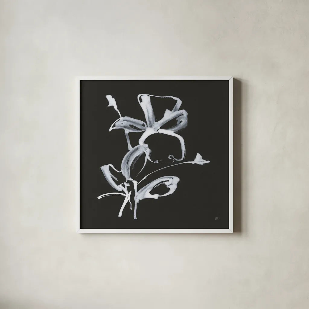 Wildflowers II by Chris Paschke. Shown in a crisp white glass frame for a clean and minimalist style. Available as an archival giclee rolled canvas, fine art paper, or poster print. SKU 73090a.