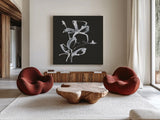 Wildflowers II by Chris Paschke. Shown as extra-large giant wall art in a modern living room. Available as an archival giclee rolled canvas, fine art paper, or poster print. SKU 73090a.