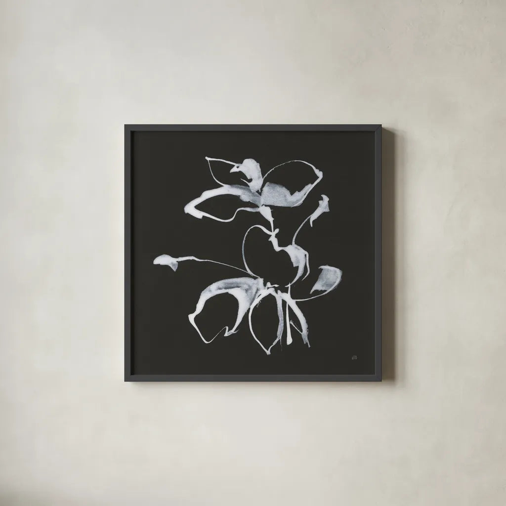 Wildflowers III by Chris Paschke. Shown in a sleek black glass frame for a contemporary gallery look. Available as an archival giclee rolled canvas, fine art paper, or poster print. SKU 73091a.