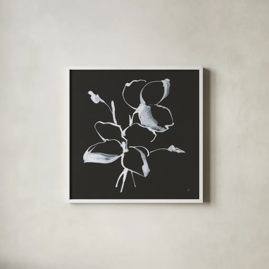 Wildflowers IV by Chris Paschke. Shown in a crisp white glass frame for a clean and minimalist style. Available as an archival giclee rolled canvas, fine art paper, or poster print. SKU 73092a.