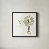 Windmill I by Chris Paschke. Shown in a sleek black glass frame for a contemporary gallery look. Available as an archival giclee rolled canvas, fine art paper, or poster print. SKU 76340a.