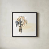 Windmill II by Chris Paschke. Shown in a sleek black glass frame for a contemporary gallery look. Available as an archival giclee rolled canvas, fine art paper, or poster print. SKU 76341a.