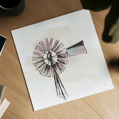 Windmill III by Chris Paschke. Shown as a detailed flat fine art print, highlighting archival giclee quality. Available as an archival giclee rolled canvas, fine art paper, or poster print. SKU 76342a.