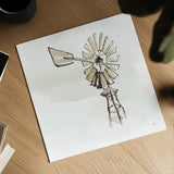 Windmill IV by Chris Paschke. Shown as a detailed flat fine art print, highlighting archival giclee quality. Available as an archival giclee rolled canvas, fine art paper, or poster print. SKU 76343a.