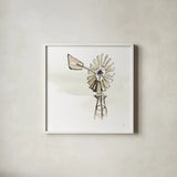 Windmill IV by Chris Paschke. Shown in a crisp white glass frame for a clean and minimalist style. Available as an archival giclee rolled canvas, fine art paper, or poster print. SKU 76343a.
