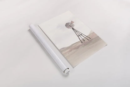 Windmill Landscape IV by Chris Paschke. shown as a rolled paper print. Available as archival giclee rolled canvas, fine art paper, or poster print. SKU 76901h.