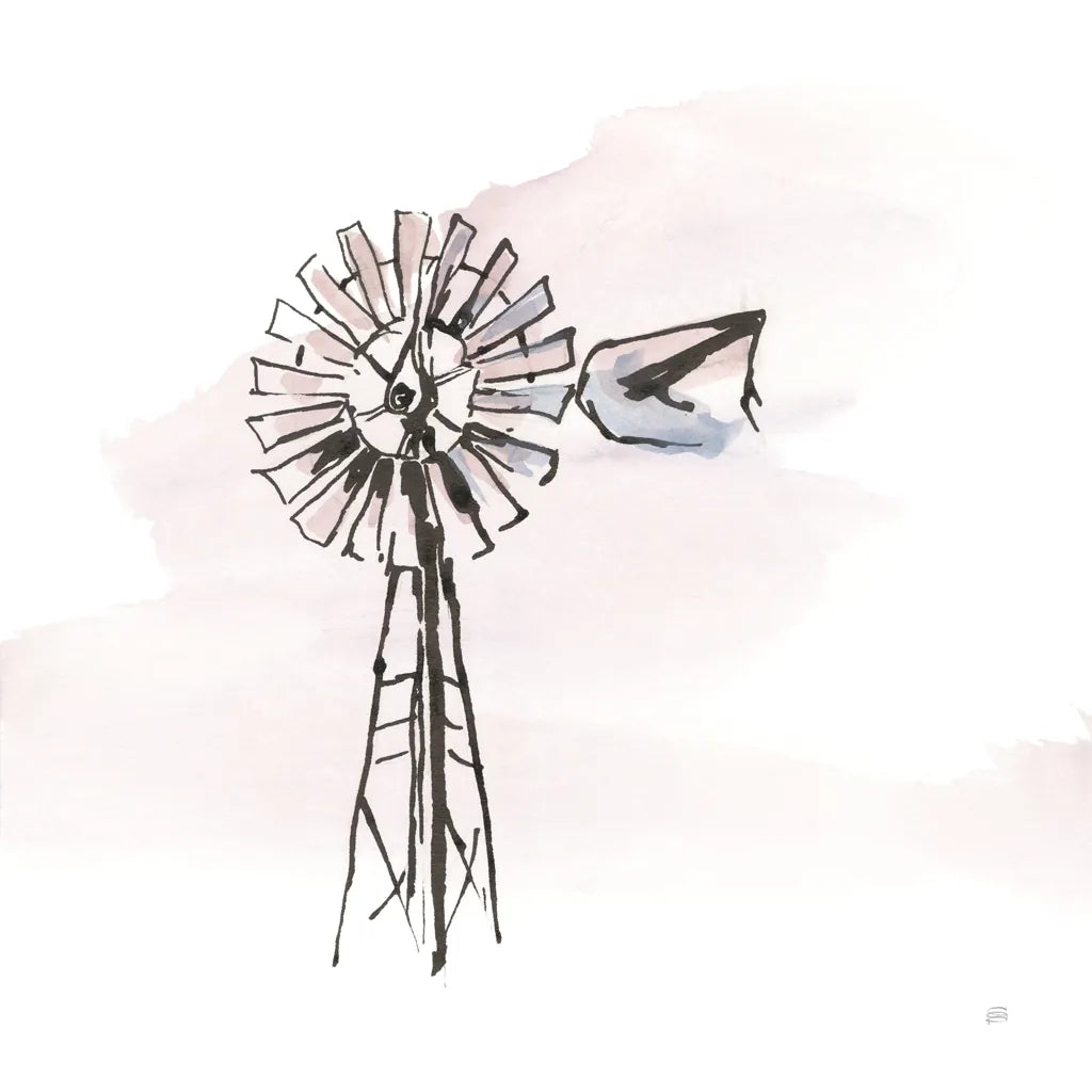 Windmill V by Chris Paschke. SKU 76344a. Archival Giclee Fine art print for wall decor.