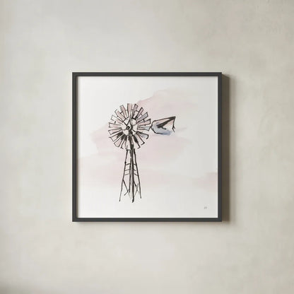 Windmill V by Chris Paschke. Shown in a sleek black glass frame for a contemporary gallery look. Available as an archival giclee rolled canvas, fine art paper, or poster print. SKU 76344a.