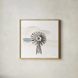 Windmill VI by Chris Paschke. Shown in a natural wood glass frame for a timeless modern aesthetic. Available as an archival giclee rolled canvas, fine art paper, or poster print. SKU 76345a.