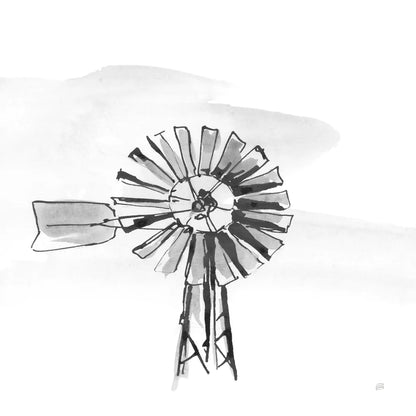 Windmill VI BW by Chris Paschke. SKU 79225a. Archival Giclee Fine art print for wall decor.