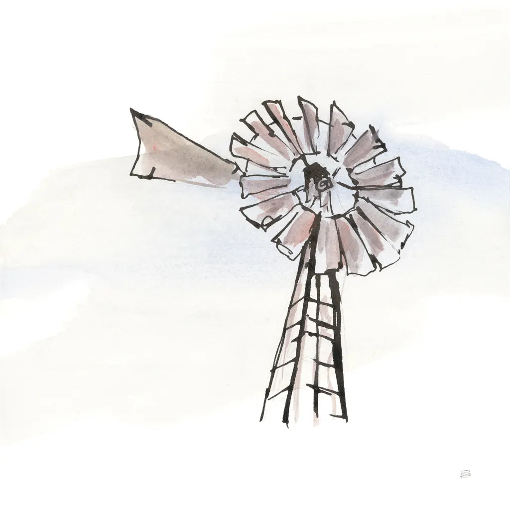 Windmill VII by Chris Paschke. SKU 76346a. Archival Giclee Fine art print for wall decor.