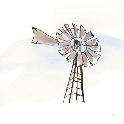 Windmill VII by Chris Paschke. SKU 76346a. Archival Giclee Fine art print for wall decor.