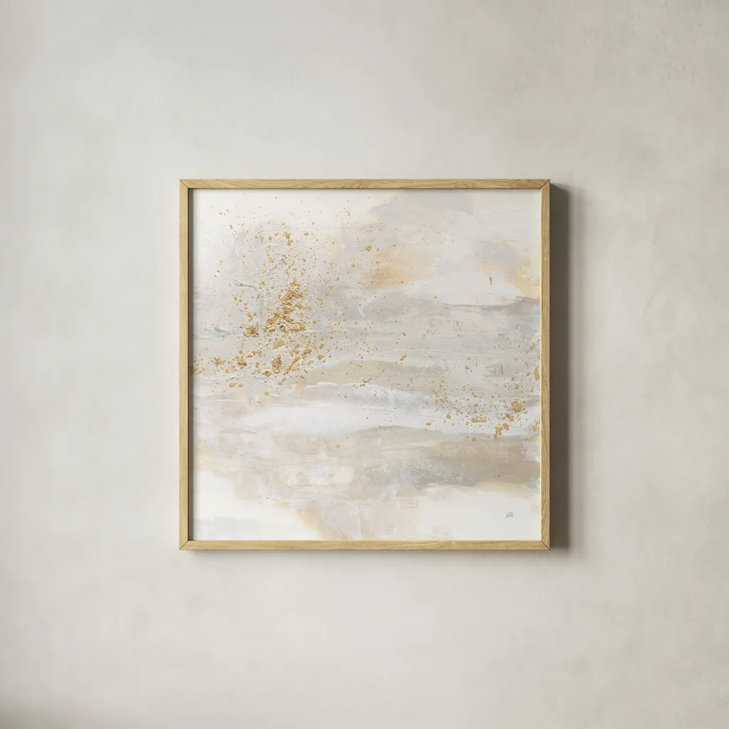 Winter Gold II by Chris Paschke. Shown in a natural wood glass frame for a timeless modern aesthetic. Available as an archival giclee rolled canvas, fine art paper, or poster print. SKU 71896a.