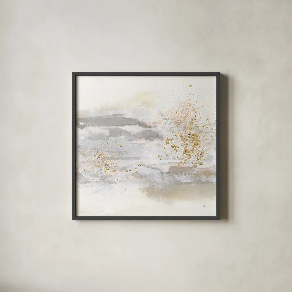 Winter Gold III by Chris Paschke. Shown in a sleek black glass frame for a contemporary gallery look. Available as an archival giclee rolled canvas, fine art paper, or poster print. SKU 71897a.
