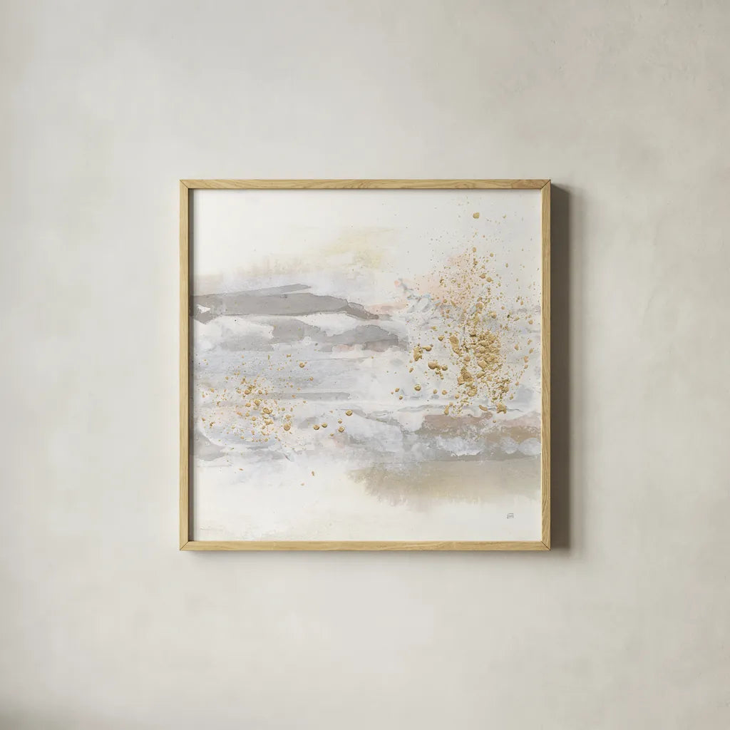 Winter Gold III by Chris Paschke. Shown in a natural wood glass frame for a timeless modern aesthetic. Available as an archival giclee rolled canvas, fine art paper, or poster print. SKU 71897a.