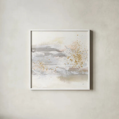 Winter Gold III by Chris Paschke. Shown in a crisp white glass frame for a clean and minimalist style. Available as an archival giclee rolled canvas, fine art paper, or poster print. SKU 71897a.