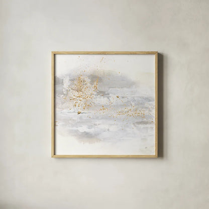 Winter Gold IV by Chris Paschke. Shown in a natural wood glass frame for a timeless modern aesthetic. Available as an archival giclee rolled canvas, fine art paper, or poster print. SKU 71898a.