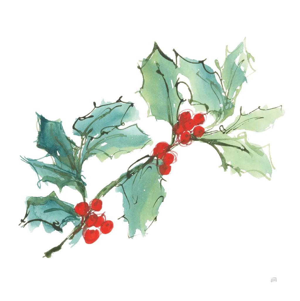 Winter Green Holly I by Chris Paschke. SKU 83116a. Archival Giclee Fine art print for wall decor.