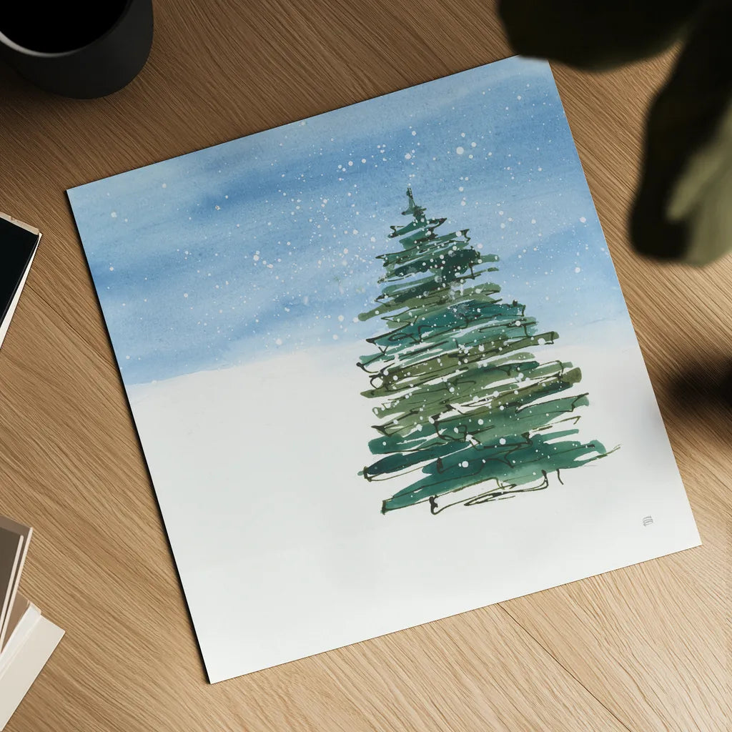 Winter Green I by Chris Paschke. Shown as a detailed flat fine art print, highlighting archival giclee quality. Available as an archival giclee rolled canvas, fine art paper, or poster print. SKU 83113a.