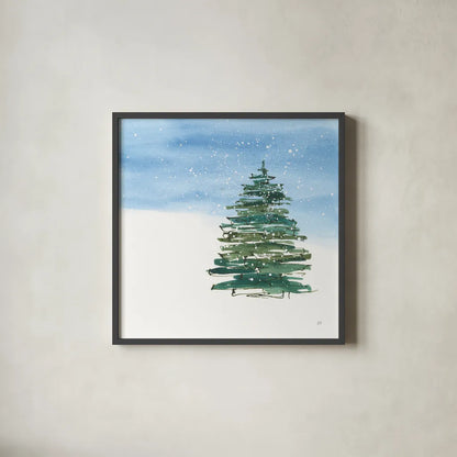 Winter Green I by Chris Paschke. Shown in a sleek black glass frame for a contemporary gallery look. Available as an archival giclee rolled canvas, fine art paper, or poster print. SKU 83113a.