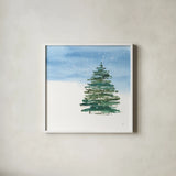 Winter Green I by Chris Paschke. Shown in a crisp white glass frame for a clean and minimalist style. Available as an archival giclee rolled canvas, fine art paper, or poster print. SKU 83113a.