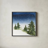 Winter Snow II by Chris Paschke. Shown in a sleek black glass frame for a contemporary gallery look. Available as an archival giclee rolled canvas, fine art paper, or poster print. SKU 83588a.