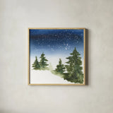 Winter Snow II by Chris Paschke. Shown in a natural wood glass frame for a timeless modern aesthetic. Available as an archival giclee rolled canvas, fine art paper, or poster print. SKU 83588a.