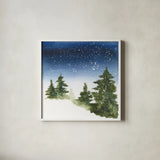Winter Snow II by Chris Paschke. Shown in a crisp white glass frame for a clean and minimalist style. Available as an archival giclee rolled canvas, fine art paper, or poster print. SKU 83588a.