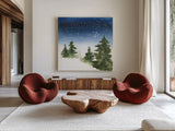Winter Snow II by Chris Paschke. Shown as extra-large giant wall art in a modern living room. Available as an archival giclee rolled canvas, fine art paper, or poster print. SKU 83588a.