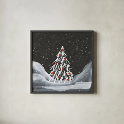 Winter White I by Chris Paschke. Shown in a sleek black glass frame for a contemporary gallery look. Available as an archival giclee rolled canvas, fine art paper, or poster print. SKU 83118a.