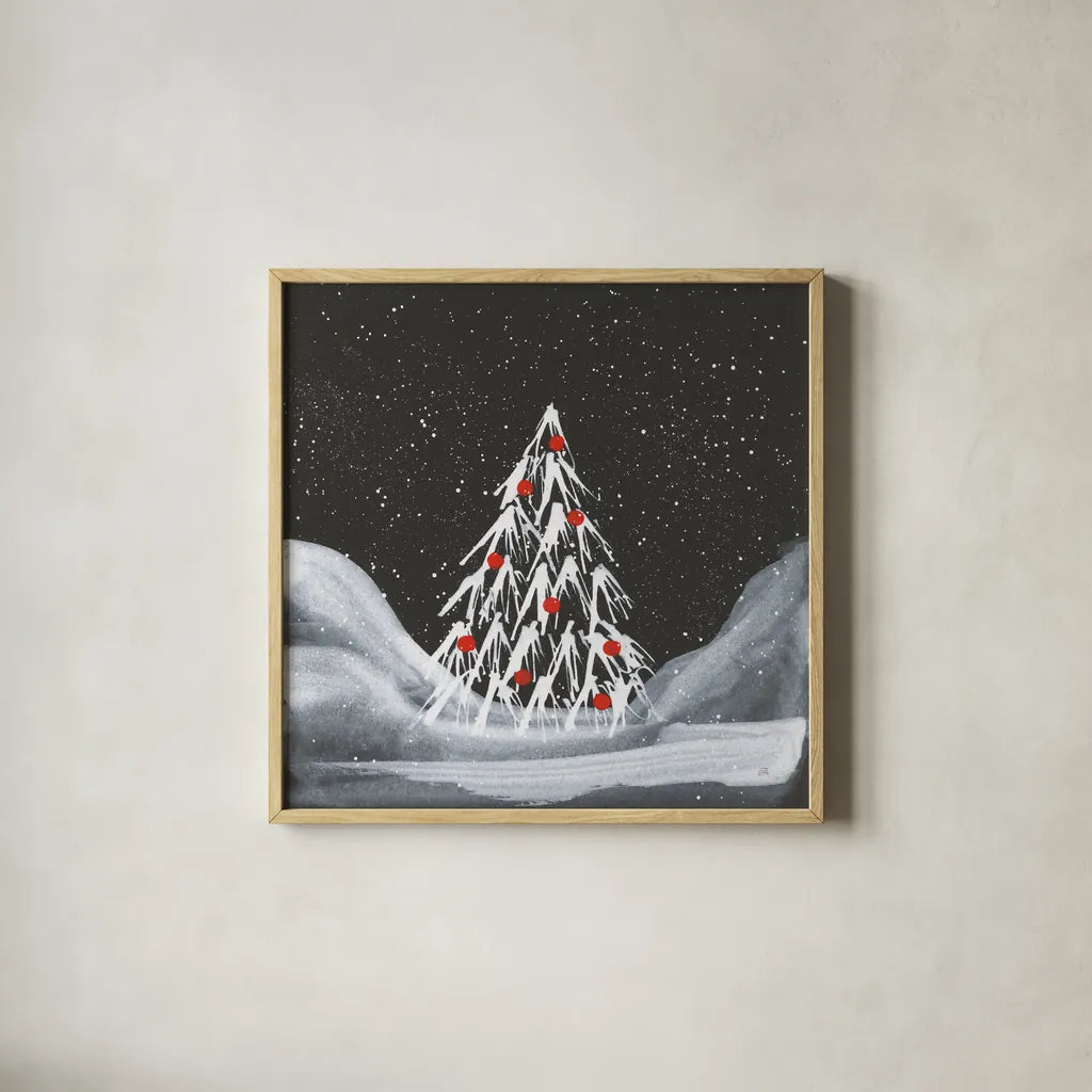 Winter White I by Chris Paschke. Shown in a natural wood glass frame for a timeless modern aesthetic. Available as an archival giclee rolled canvas, fine art paper, or poster print. SKU 83118a.