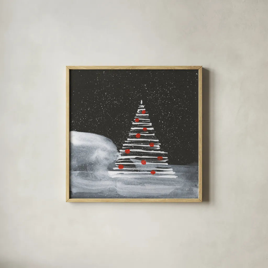 Winter White II by Chris Paschke. Shown in a natural wood glass frame for a timeless modern aesthetic. Available as an archival giclee rolled canvas, fine art paper, or poster print. SKU 83119a.