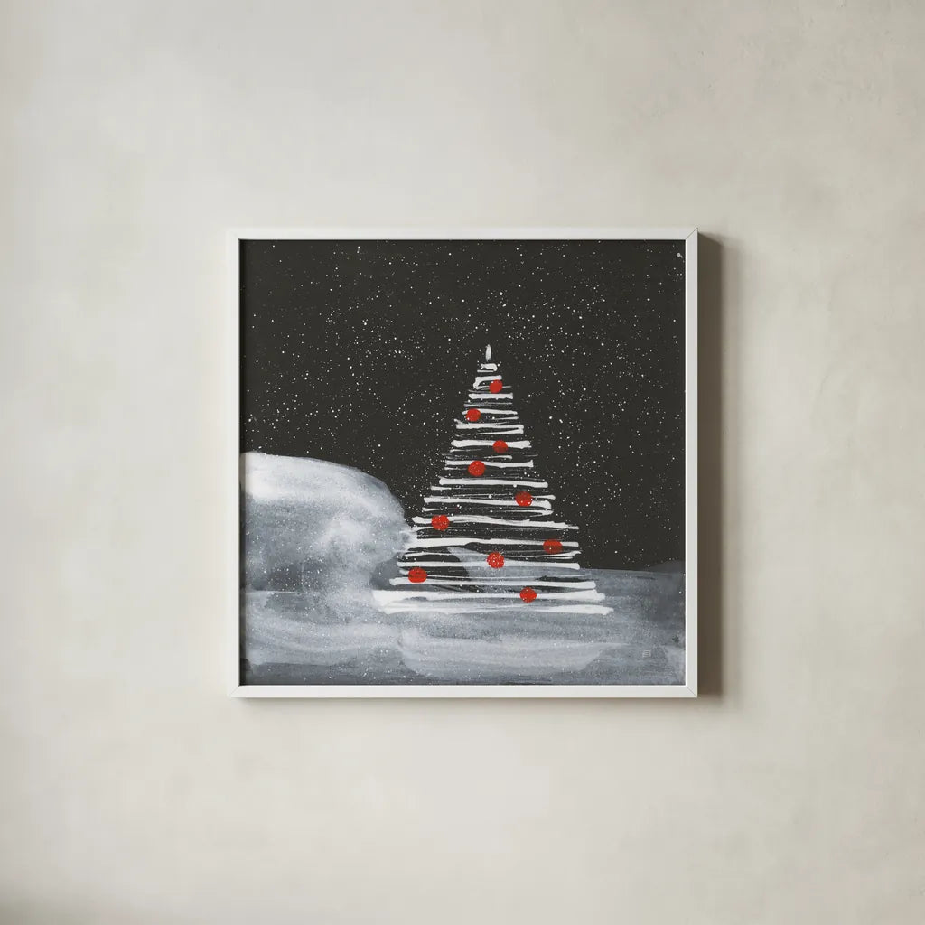 Winter White II by Chris Paschke. Shown in a crisp white glass frame for a clean and minimalist style. Available as an archival giclee rolled canvas, fine art paper, or poster print. SKU 83119a.