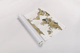 World Map Gold Leaf by Chris Paschke. shown as a rolled paper print. Available as archival giclee rolled canvas, fine art paper, or poster print. SKU 53225i.