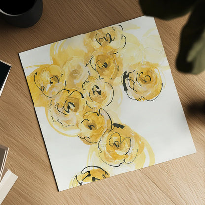 Yellow Roses Anew I by Chris Paschke. Shown as a detailed flat fine art print, highlighting archival giclee quality. Available as an archival giclee rolled canvas, fine art paper, or poster print. SKU 22562a.