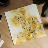Yellow Roses Anew II by Chris Paschke. Shown as a detailed flat fine art print, highlighting archival giclee quality. Available as an archival giclee rolled canvas, fine art paper, or poster print. SKU 22563a.
