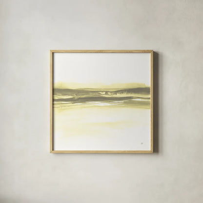 Yellow Tint Cassis I by Chris Paschke. Shown in a natural wood glass frame for a timeless modern aesthetic. Available as an archival giclee rolled canvas, fine art paper, or poster print. SKU 74467a.