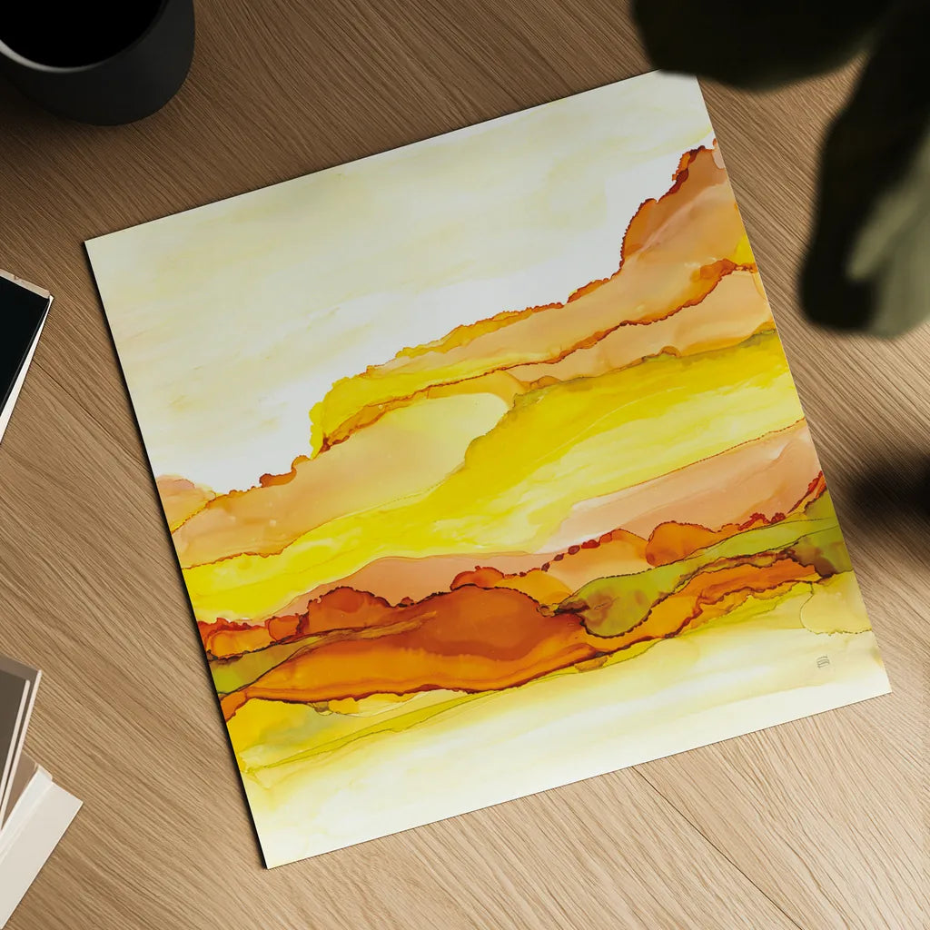 Yellowscape I by Chris Paschke. Shown as a detailed flat fine art print, highlighting archival giclee quality. Available as an archival giclee rolled canvas, fine art paper, or poster print. SKU 66754a.