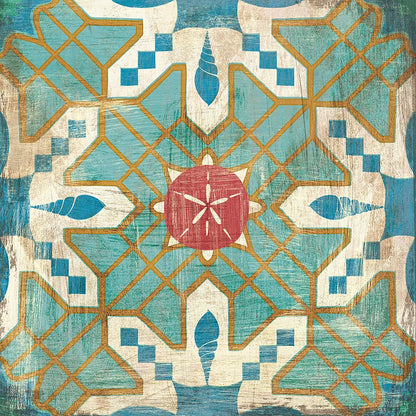 Bohemian Sea Tiles III by Cleonique Hilsaca. SKU 22936a. Archival Giclee Fine art print for wall decor.