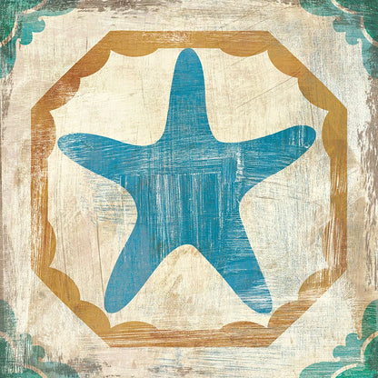 Bohemian Sea Tiles IX by Cleonique Hilsaca. SKU 22942a. Archival Giclee Fine art print for wall decor.