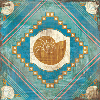 Bohemian Sea Tiles V by Cleonique Hilsaca. SKU 22938a. Archival Giclee Fine art print for wall decor.