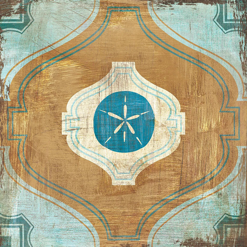 Bohemian Sea Tiles VII by Cleonique Hilsaca. SKU 22940a. Archival Giclee Fine art print for wall decor.