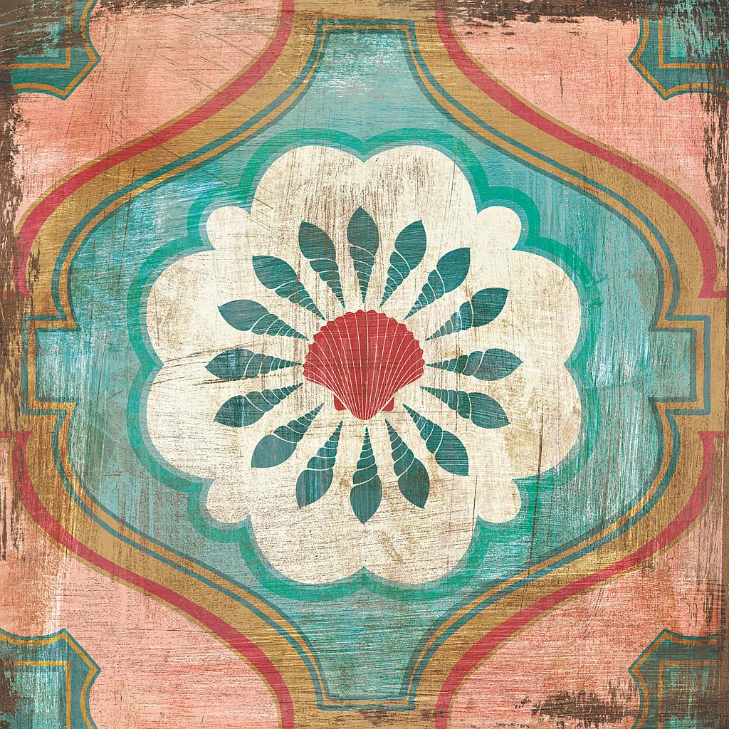 Bohemian Sea Tiles VIII by Cleonique Hilsaca. SKU 22941a. Archival Giclee Fine art print for wall decor.