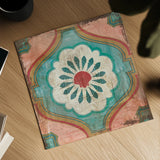 Bohemian Sea Tiles VIII by Cleonique Hilsaca. Shown as a detailed flat fine art print, highlighting archival giclee quality. Available as an archival giclee rolled canvas, fine art paper, or poster print. SKU 22941a.