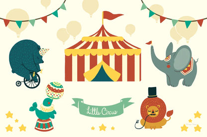 Little Circus by Cleonique Hilsaca. SKU 38556i. Archival Giclee Fine art print for wall decor.
