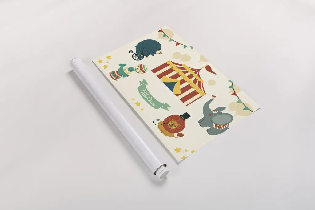 Little Circus by Cleonique Hilsaca. shown as a rolled paper print. Available as archival giclee rolled canvas, fine art paper, or poster print. SKU 38556i.