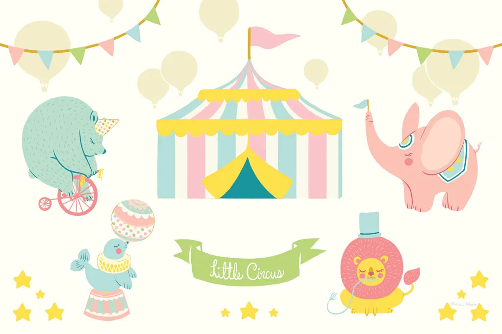 Little Circus Pastel by Cleonique Hilsaca. SKU 31576i. Archival Giclee Fine art print for wall decor.